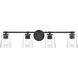 None 4 Light 34 inch Matte Black Bathroom Vanity Light Wall Light
